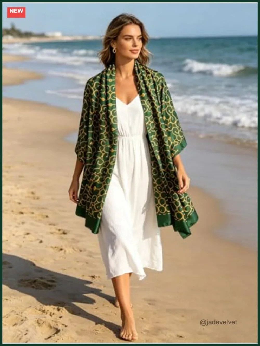 Silk Feel Square Scarf Long Shawl Wrap Women's Fashion Accessory